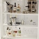 preview thumbnail 16 of 60, Glass Cabinet White Display Curio Storage Cabinet with Glass Doors
