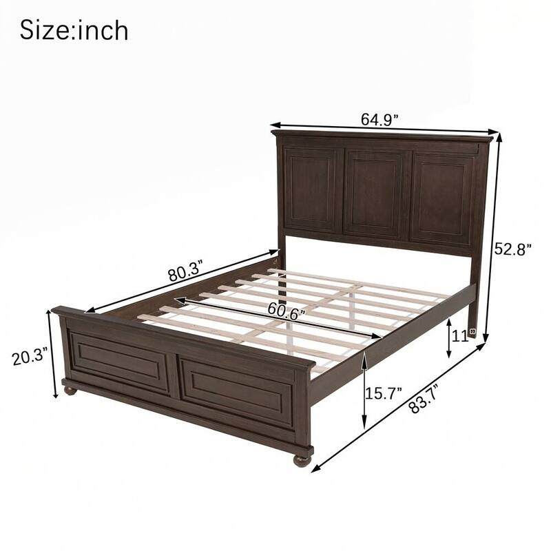 Pinewood Bed with Strengthened Bed Frame