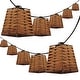 preview thumbnail 5 of 5, Samara 10-Light Indoor/Outdoor 10 ft. Classic Vintage Incandescent G40 Square Bamboo Shaded String Lights, Brown , by JONATHAN Y