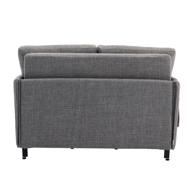 Modern Velvet Loveseat Couch with Pull Out Bed