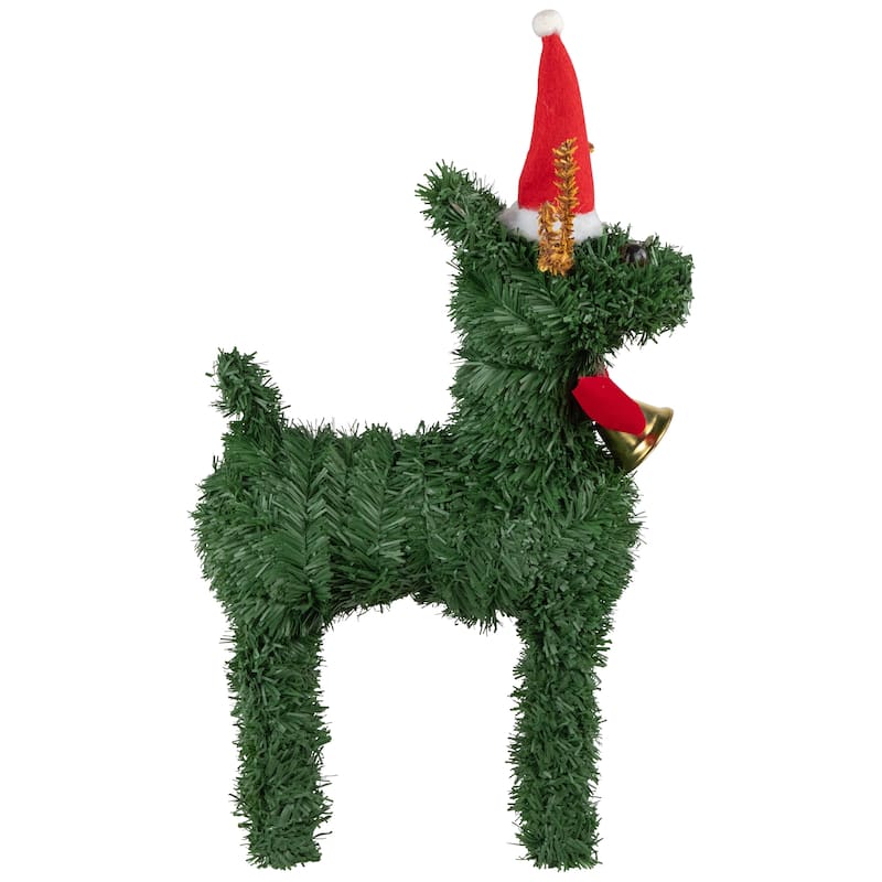 Pine Reindeer with Bell Artificial Christmas Decoration - 12"