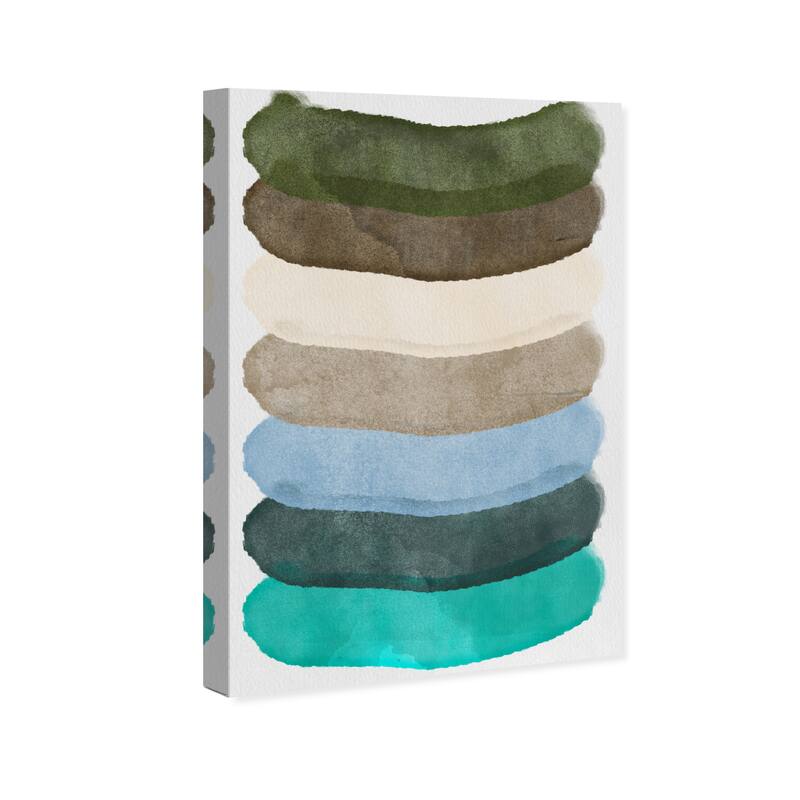 Wynwood Studio Canvas Abstract Shades of the Beach Green and Army Green Wall Art Canvas Print