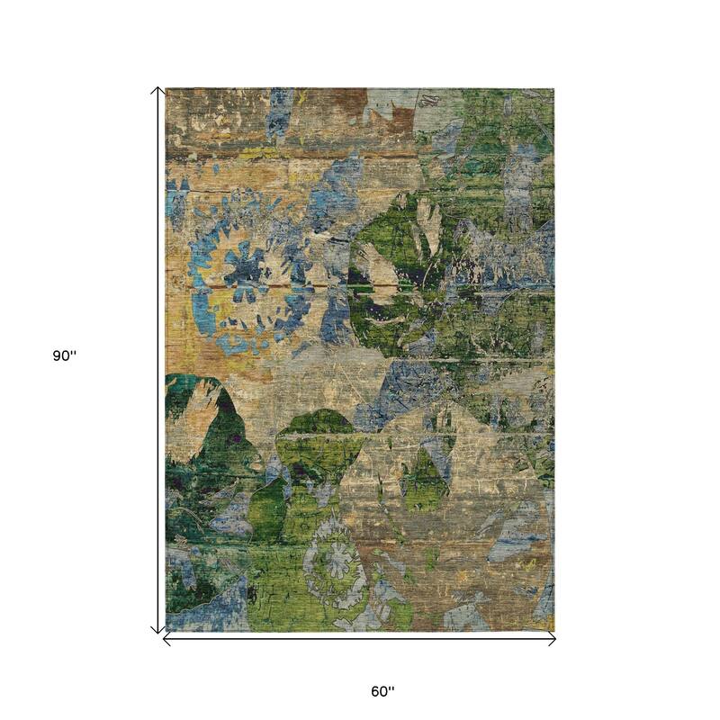 Hato Lush Floral Weather Resistant Versatile Elegance Runner Outdoor Rug