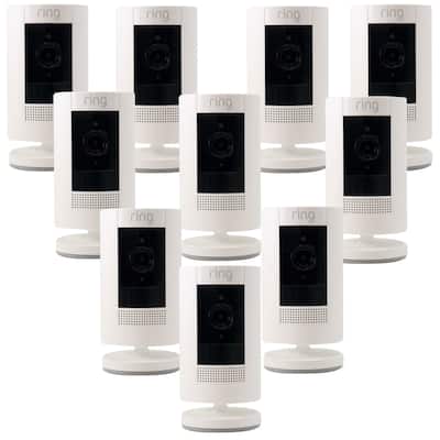 10x Ring Outdoor Cam Stick Up Indoor/Outdoor Wireless 1080p Security Camera - White