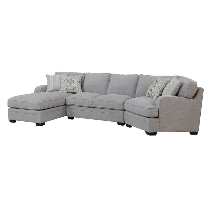 Shop Porch Den Diana Linen Grey Chofa Sectional On Sale