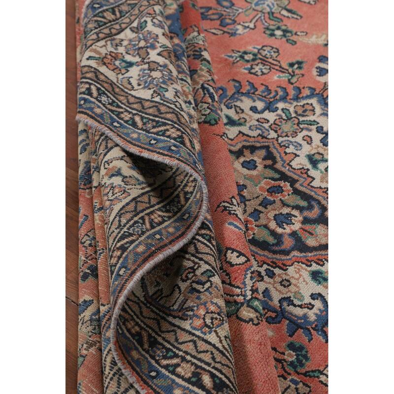 Vintage Hamedan Persian Vintage Area Rug Handmade Wool Carpet - 8'10"x 11'3"