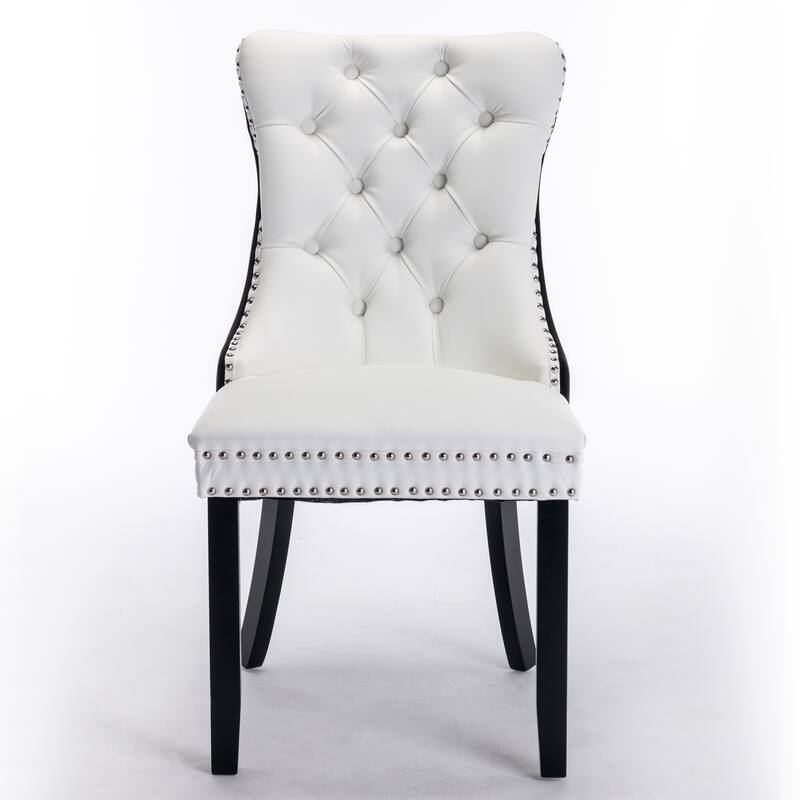 Anmytek Tufted Dining Chair Set of 2 Upholstered Accent Chairs with Nailhead Trim