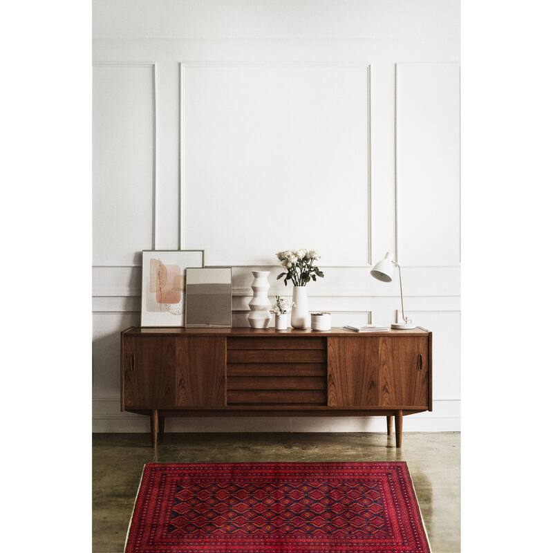 Teimani Red Rug 3'11" x 6'2" - 3'11 x 6'2