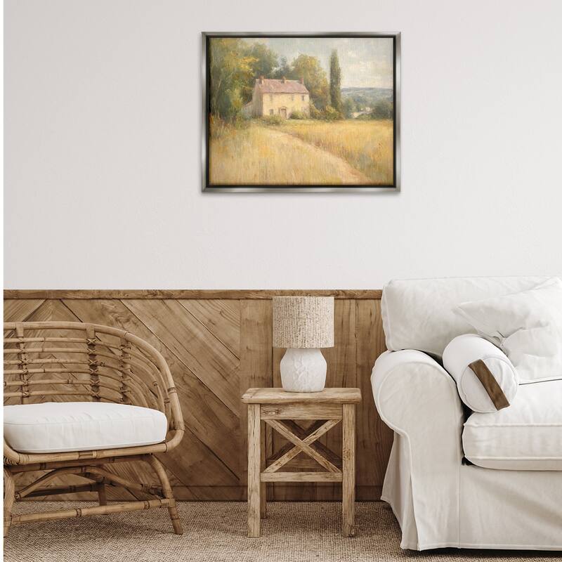 Stupell Hide Away Cottage House Framed Floater Canvas Wall Art Design By Petal Prints Design