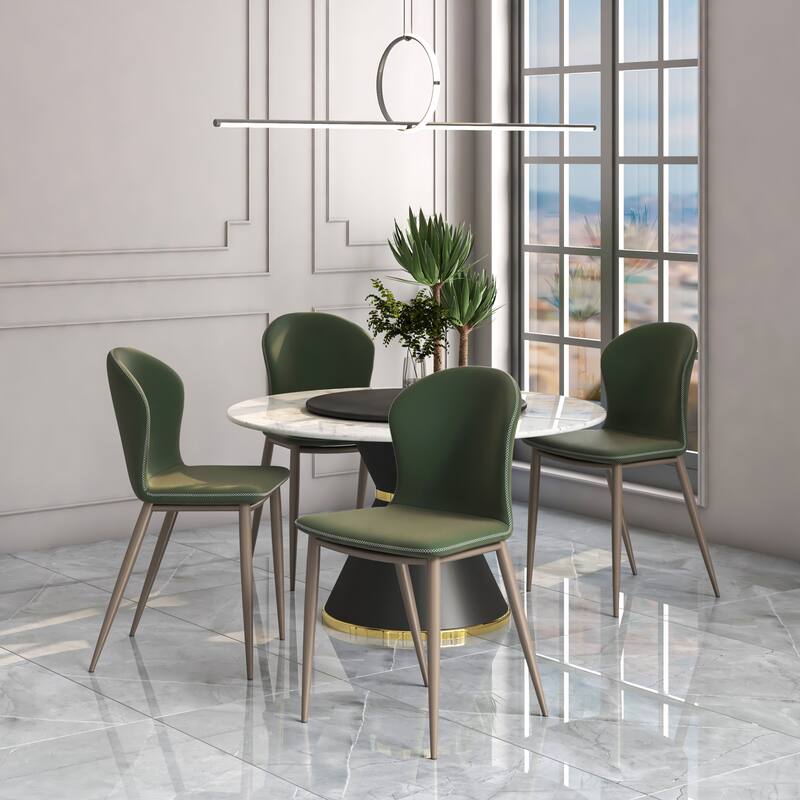 Upholstered Dining Chair in Fabric with Iron Legs Mosaic Series Set of 2