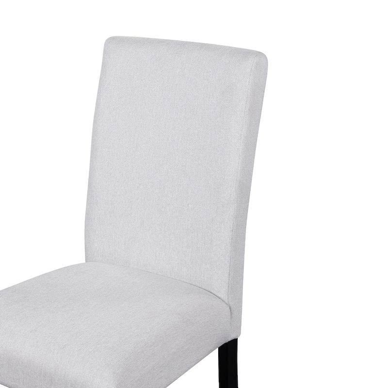 5 Piece Kitchen Table and Chairs Set, 4 People Round Dining Table Set, 4 Upholstered Chairs with Rubber Wood Legs