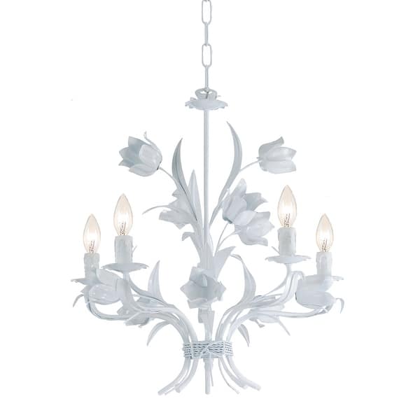 slide 1 of 1, Southport 5 Light Wet White Chandelier - 20'' W x 22'' H 20'' W x 22'' H