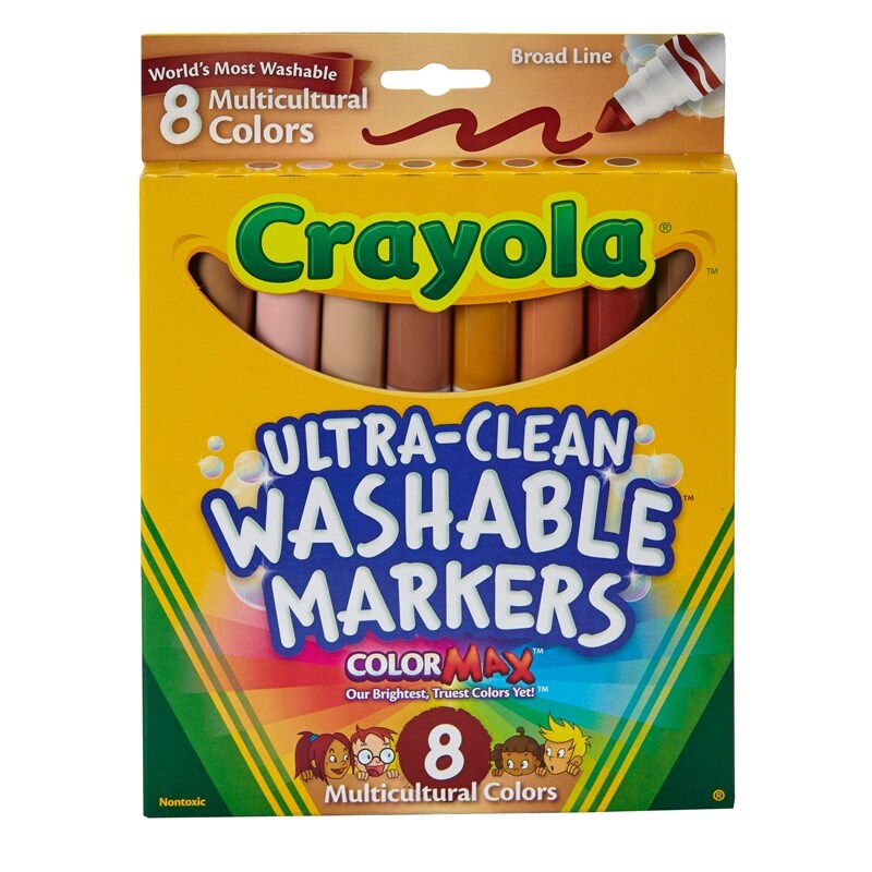 Crayola Color Max Ultra-Clean Washable Markers, Broad Line, 8 Per Box, 6  Boxes at