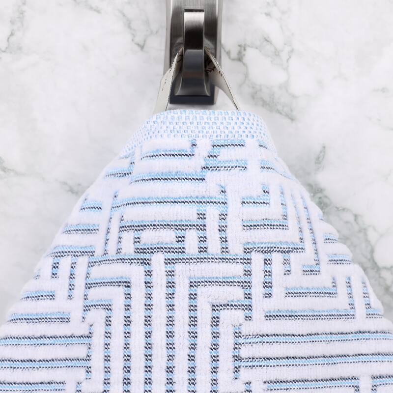 Superior Jasper Cotton Modern Geometric Jacquard Bath Towel Set of 3