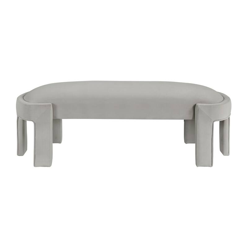 Stylish Upholstered Bench Green Velvet Fabric Foam Cushioned Seat Luxurious Comfort Home Furniture 1pc