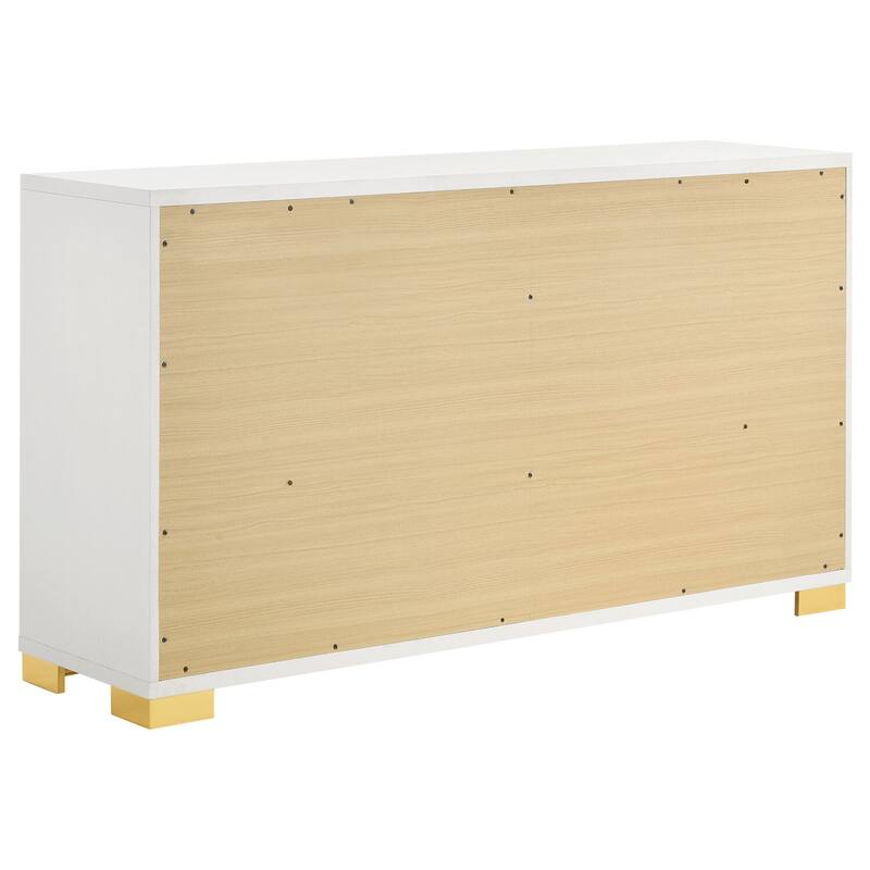 6-Drawer White Dresser with Sleek Contemporary Style, Spacious Storage, and Smooth Glide Drawer Functionality