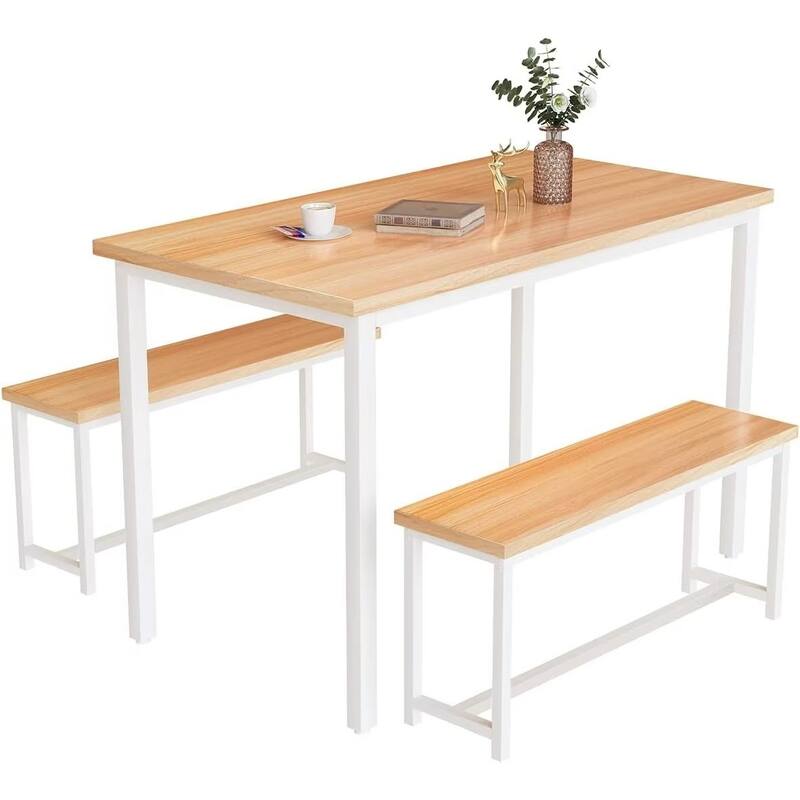 4 - Person Dining Set with Bench and Rectangle Table