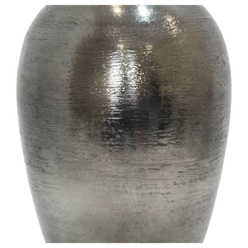 Sophisticated Glass Table Vase with Metal Topper - Gunmetal & Metallic