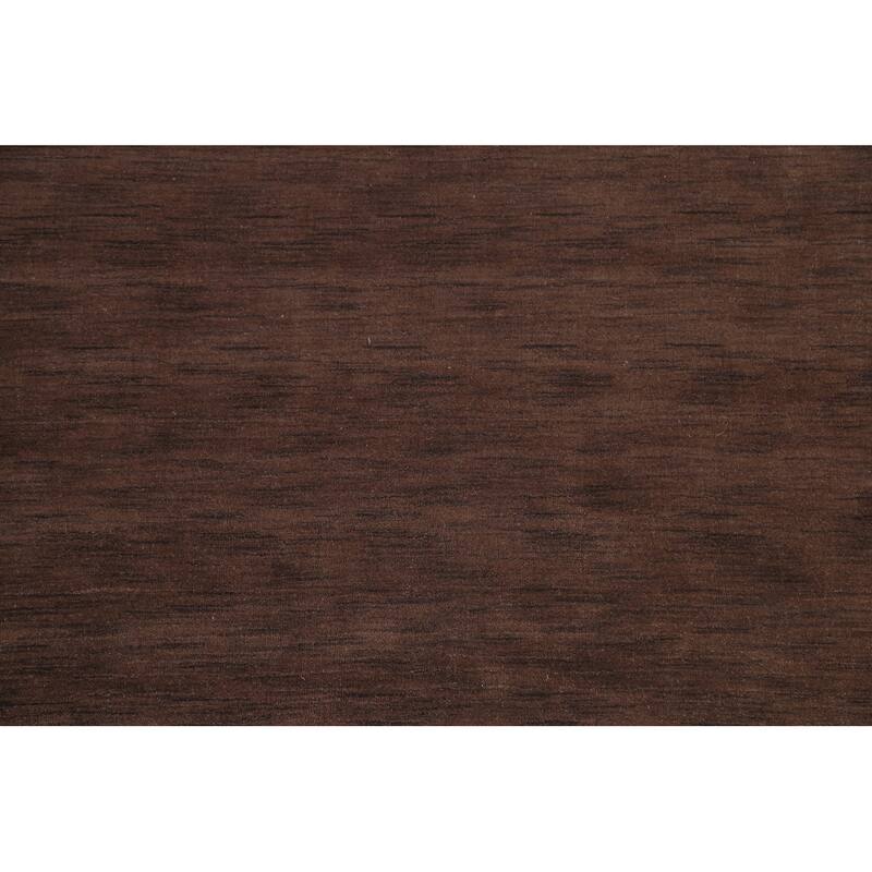 Brown Solid Gabbeh Oriental Wool Area Rug Hand-knotted Bedroom Carpet - 6'2" x 9'2"