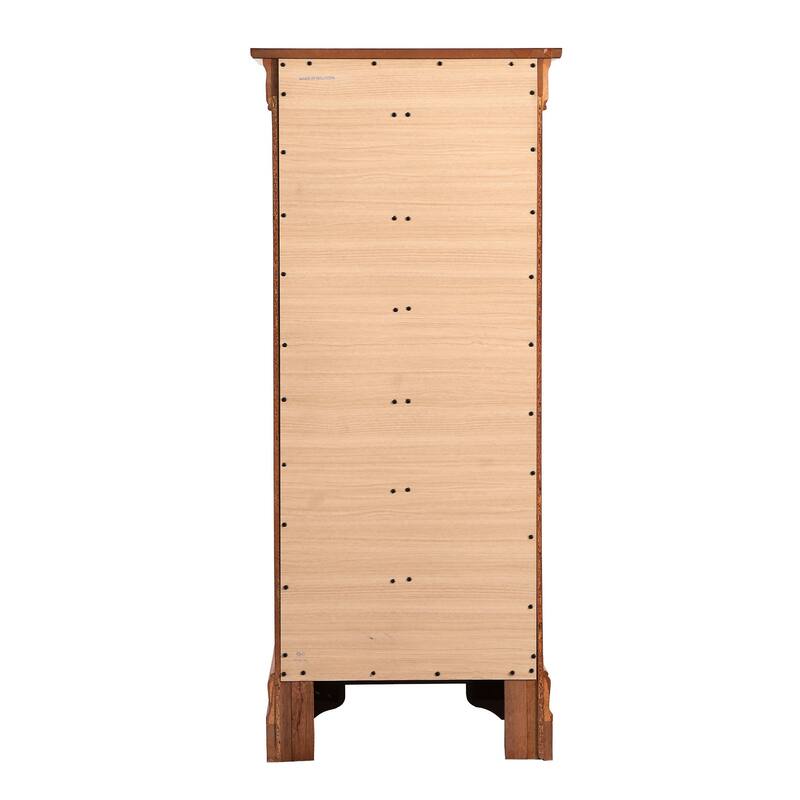 Wooden Bedroom Chest with Seven Drawers - 51" - Brown