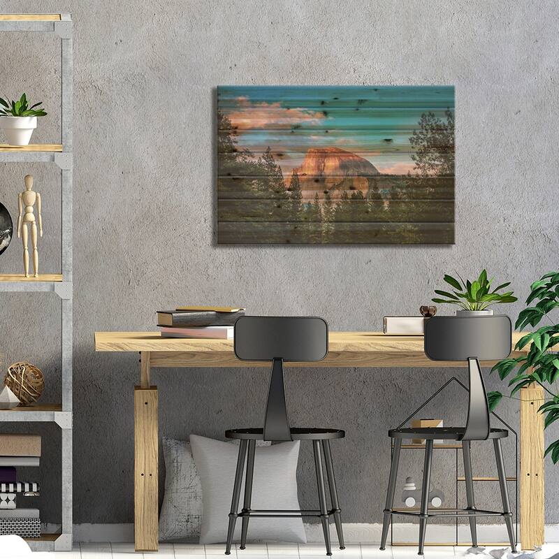California Yosemite Valley Sunset I Print On Wood by Alex G Perez - Multi-Color