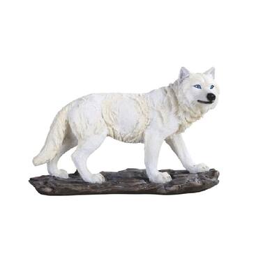 Q-Max 8"W Snow Wolf Figurine