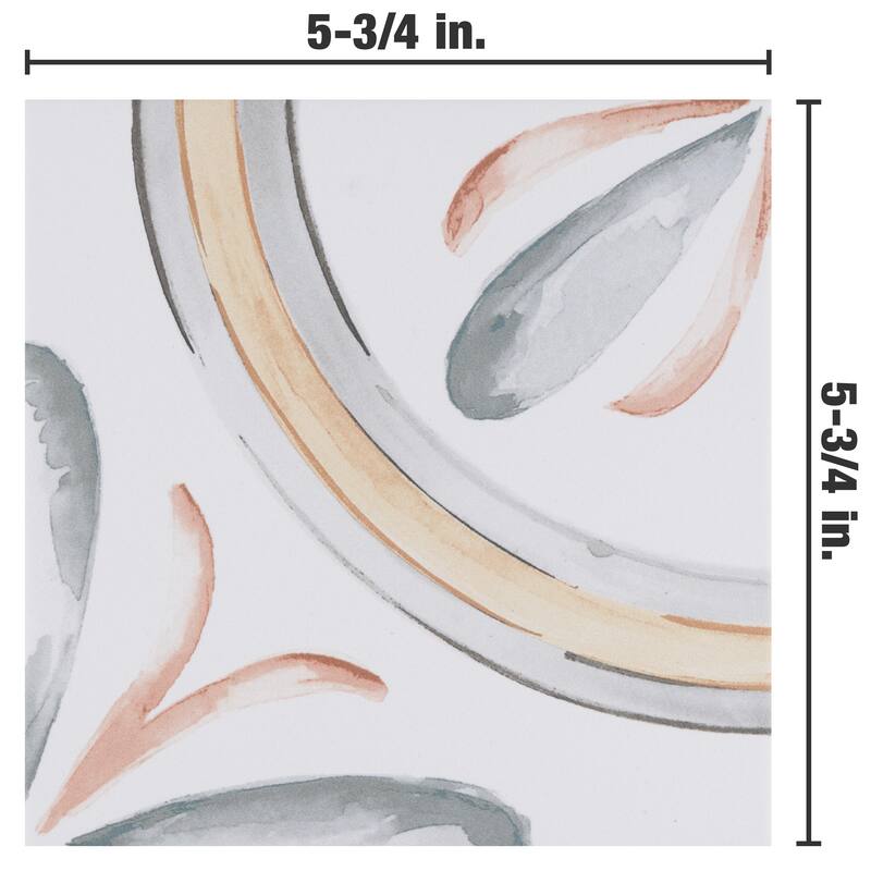 Merola Tile Saint Germain Chaud Deco Rivette 5-3/4" x 5-3/4" Porcelain Floor and Wall Tile