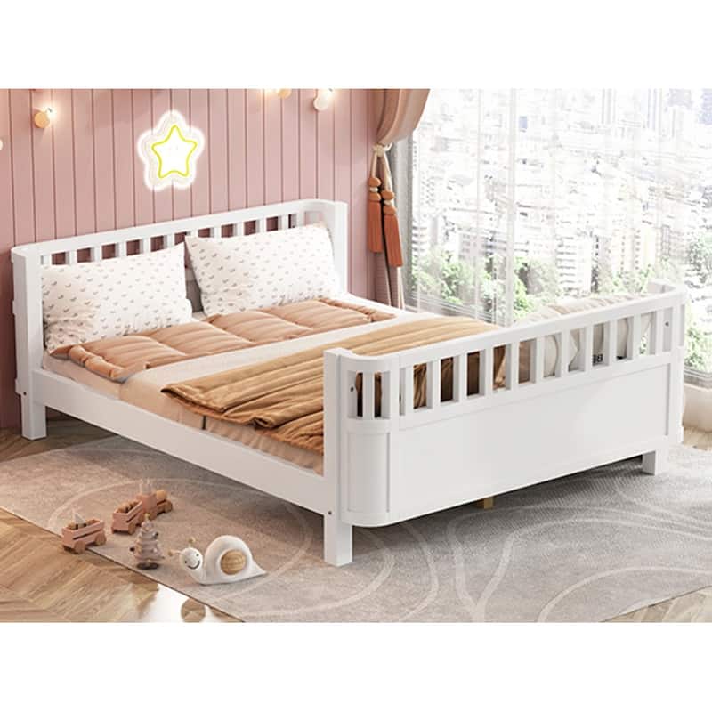 Full Size Wood Platform Bed for Kids