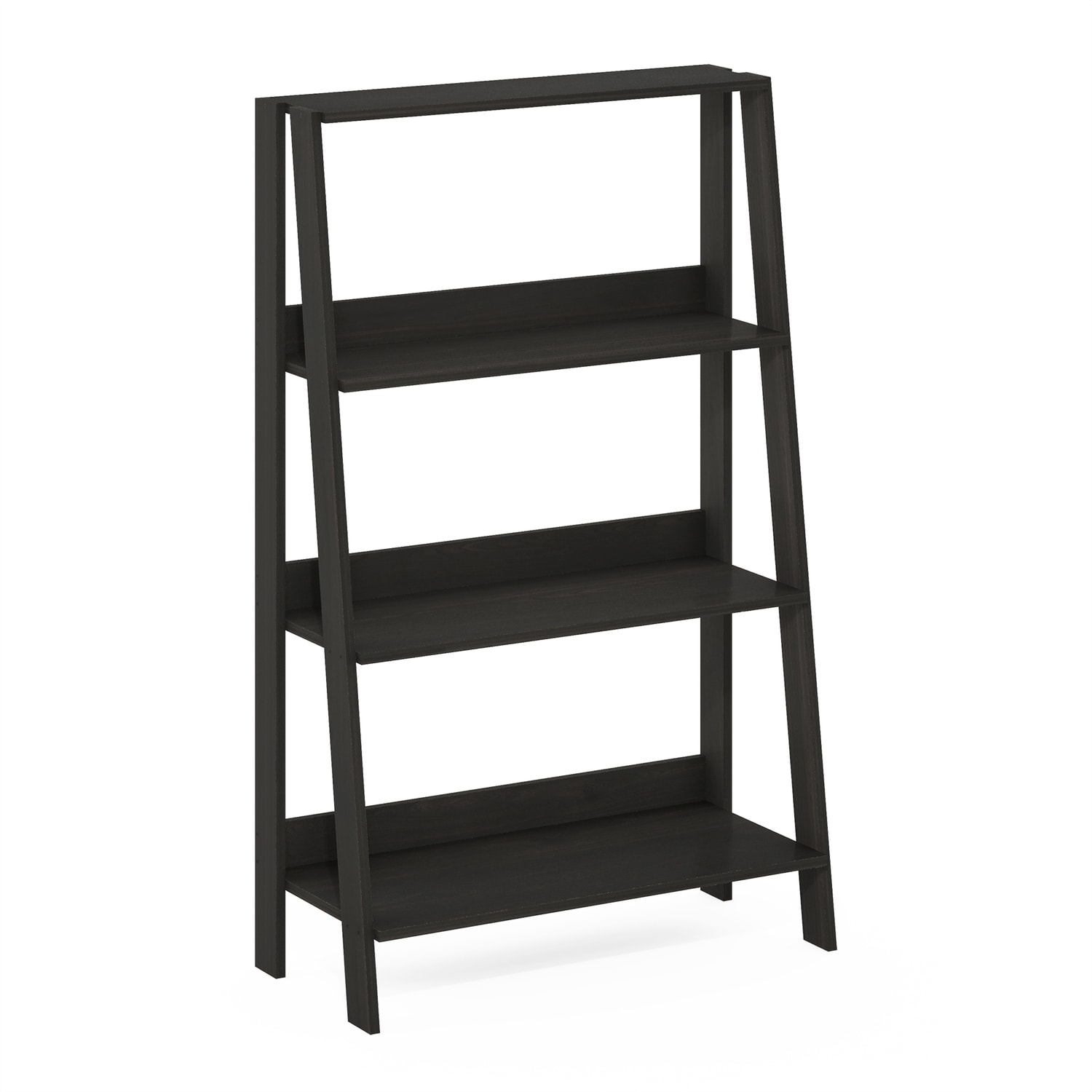36 in. Tall Espresso Wood 4-Shelf Bookcase