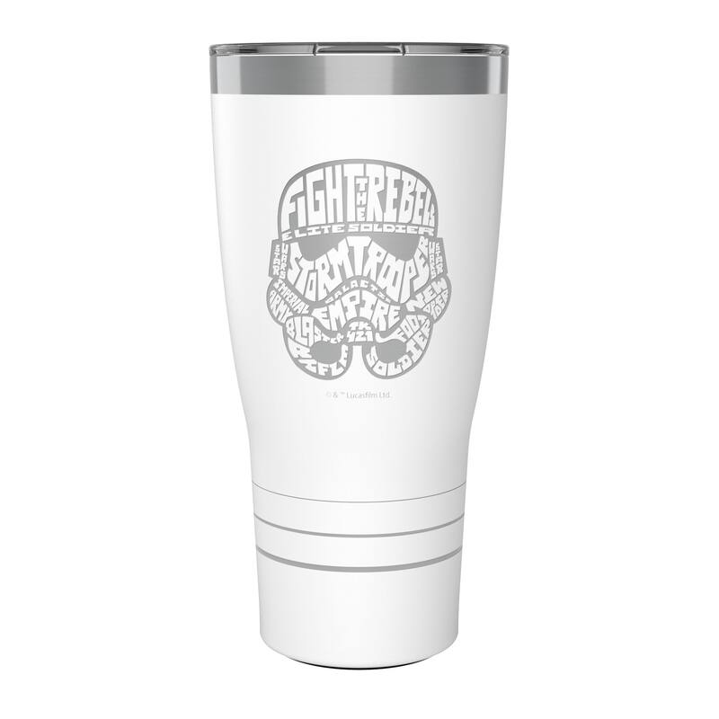 Tervis Traveler Star Wars Character Wordle Engraved Storm Trooper Triple Walled Insulated Travel Tumbler, Stormtrooper - Glacier - 30oz