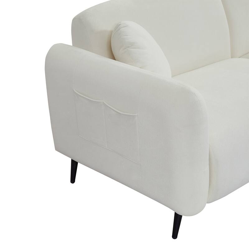 83.9" Chenille Sofa with Storage Pockets, 2-3 Seat Couch for Apartment or Living Room
