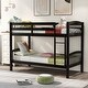 preview thumbnail 1 of 23, Modern Concise Design Versatile Twin Over Twin Bunk Bed,Solid Pine Wood Frame and Guardrails,Full-Length Guardrail Espresso