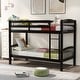 preview thumbnail 10 of 15, Twin Over Twin Bunk Bed with Ladder, Solid Wood Bed Frame with Safety Guardrail for Kids Teens Girls Boys, No Box Spring Needed