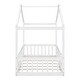 preview thumbnail 9 of 8, Twin Size Wooden House Bed Frame with Roof and Fence for Kids, Sturdy Pine Construction for Teens and Children