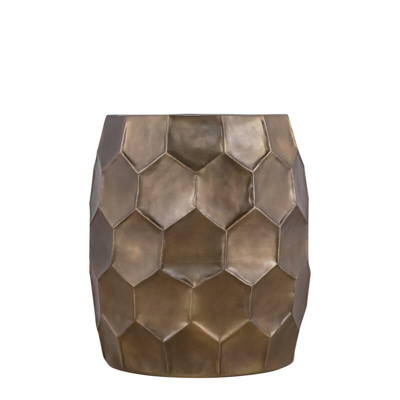Modern Contemporary Aluminum material End Table, Side Table with Glossy Diamond-Patterned Base