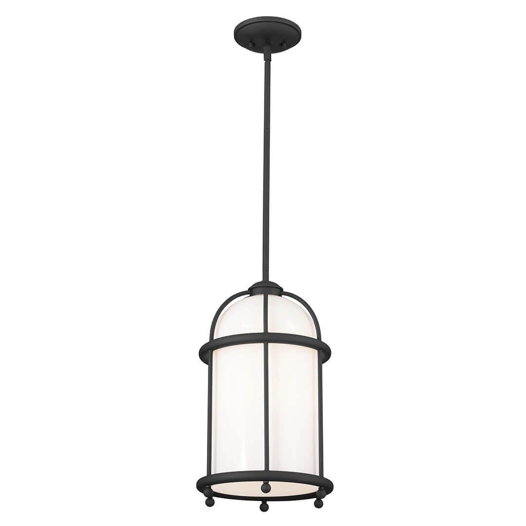 Kichler Lighting Topiary 10 inch 1-Light Pendant Textured Black with Opal Glass