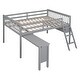 preview thumbnail 5 of 25, Full Size Solid Pine Wood Frame Loft Bed With Removable Desk and Cabinet
