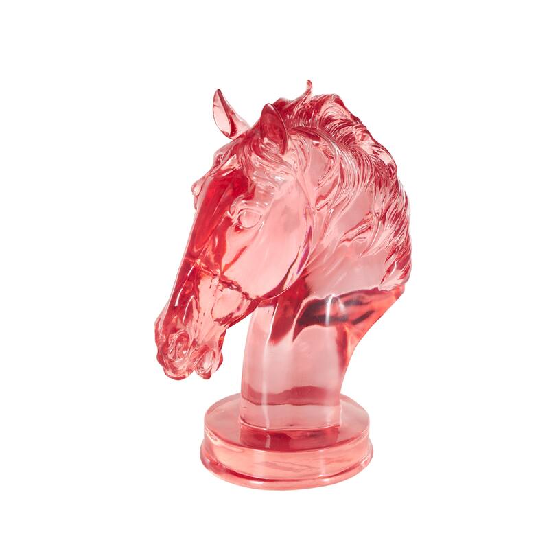 Green, Light Blue or Pink Resin Tinted Horse Decorative Sculpture