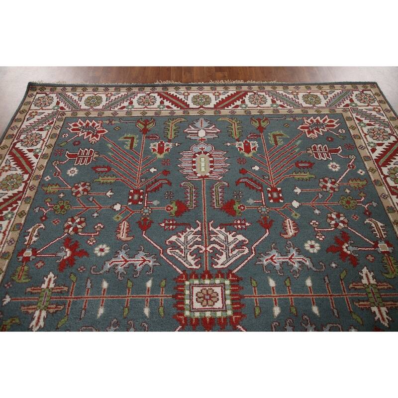 Oushak Oriental Area Rug Hand-Knotted Wool Carpet - 7'11"x 9'10"
