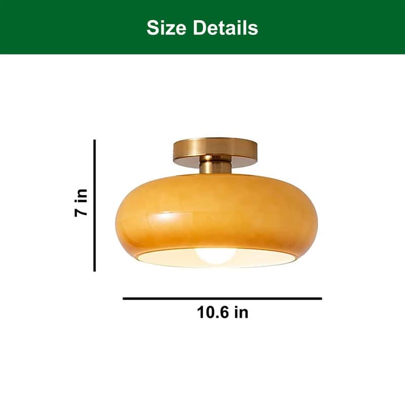 10.6 Inch light fixture orange ceiling lighting iron bedroom light for ceiling - N/A
