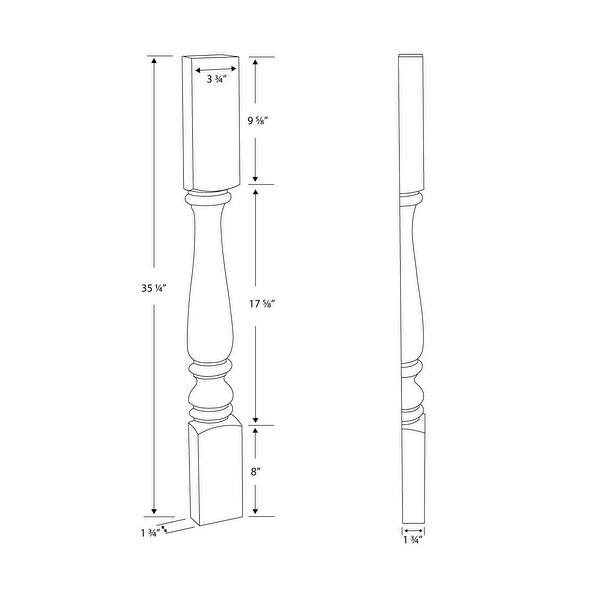 Shop 35 1 4 X 3 3 4 X 1 3 4 Hardwood Plain Half Round Kitchen Island Leg Overstock 32133803