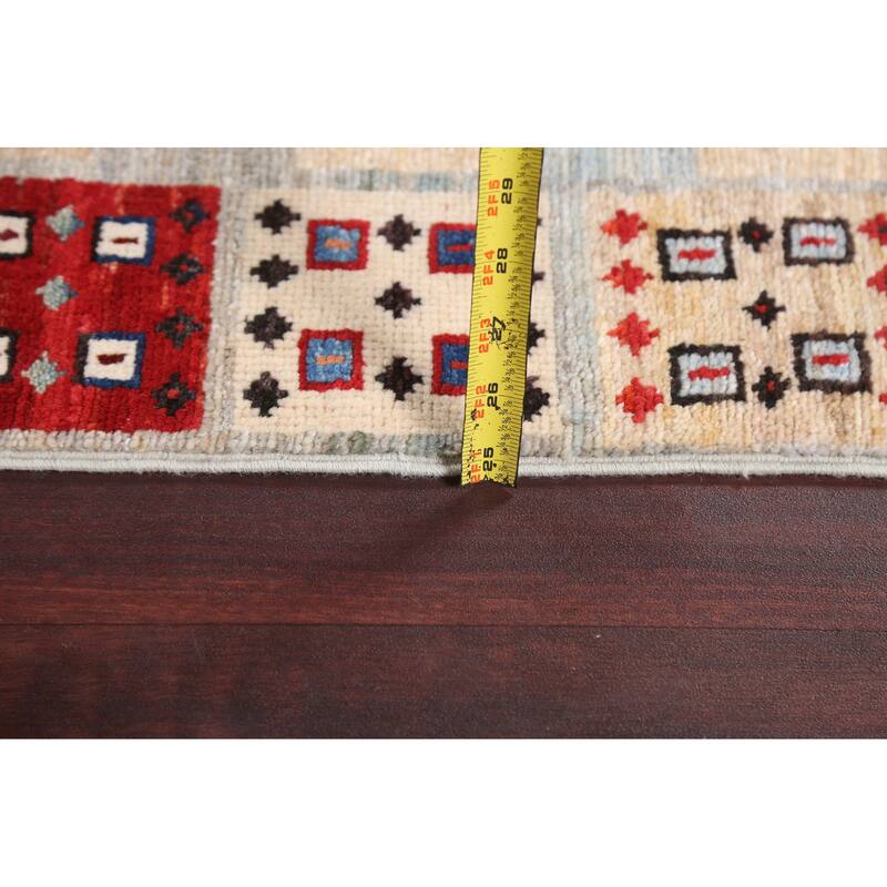 Vegetable Dye Gabbeh Kashkoli Oriental Area Rug Handmade Wool Carpet - 4'11" x 9'5"