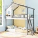 preview thumbnail 6 of 6, Twin Over Twin House Bunk Bed with Roof for Kids Sleeping and Play