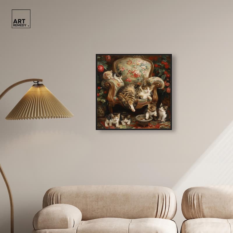 Lounging Cats Canvas by Art Remedy