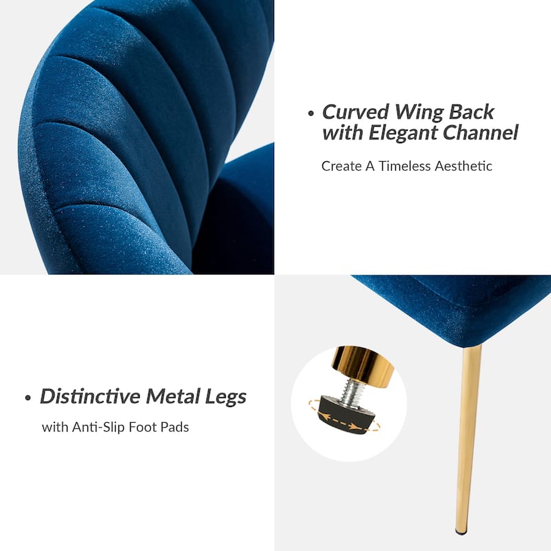Aruna Accent Chair with Metal Legs 20''W X 19.5 ''D X 29''H by HULALA HOME