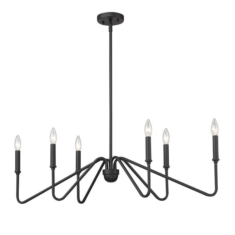 Golden Lighting 3690-LP Kennedy 6 Light 37" Wide Taper Candle Style