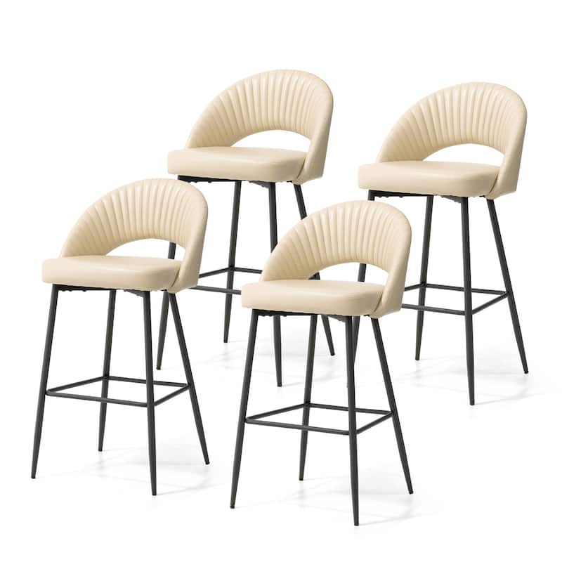 Glitzhome Set of 2 41"H Modern Tapered Leg Counter or Bar Stools Pub Chair