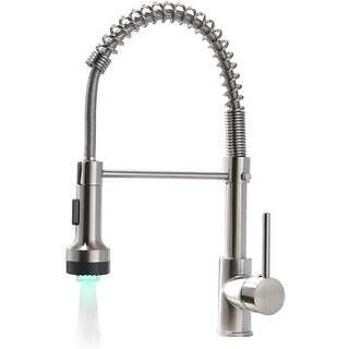 Brushed Nickel Pull Down Sprayer Single Handle Kitchen Faucet ...