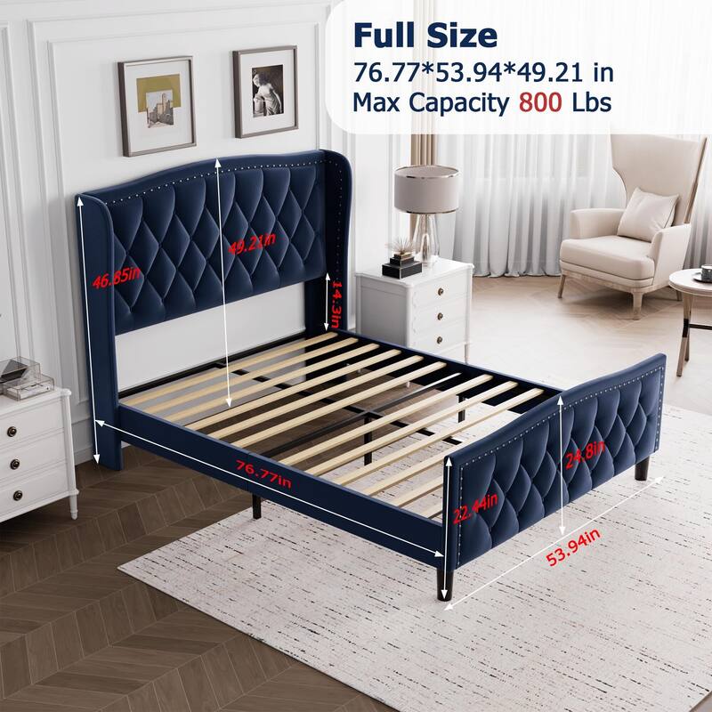 Bed Frame with 4 Storage Drawers and Headboard
