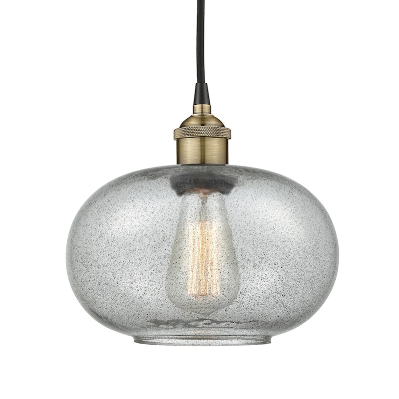 Innovations Lighting 616-1P-11-10 Gorham Pendant Gorham 10" Wide Mini - Black Antique Brass / Charcoal